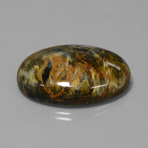 Pietersita multicolor natural de 37,04 ct, corte óvalo, opaco
