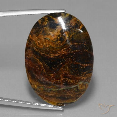 19.62ct Natural Multicolor Pietersita, Ovalada, Opaco