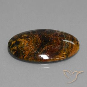Pietersita Multicolor natural de 19.62 ct, Ovalada, Opaco