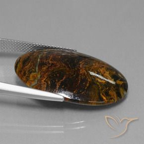 Pietersita Multicolor natural de 19.62 ct, Ovalada, Opaco
