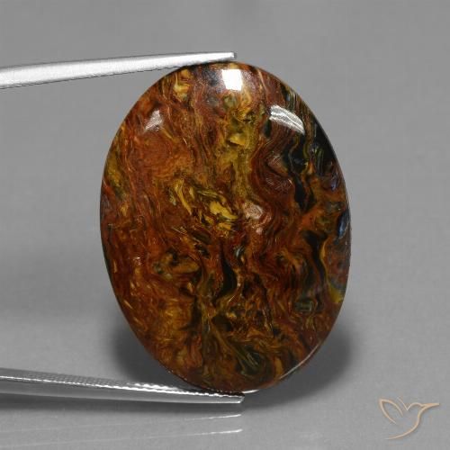22.19ct Natural Multicolor Pietersita, Ovalada, Opaco