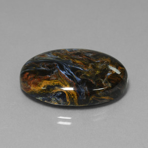 Pietersita multicolor natural de 41,01 ct, corte óvalo, opaco