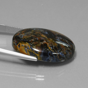 Pietersita multicolor natural de 41,01 ct, corte óvalo, opaco
