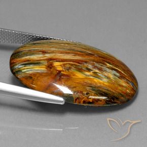 Pietersita Multicolor natural de 24.96 ct, Ovalada, Opaco