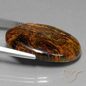 Pietersita Multicolor natural de 27.91 ct, Ovalada, Opaco