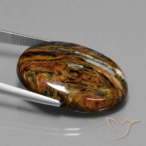 Pietersita Multicolor natural de 33.05 ct, Ovalada, Opaco