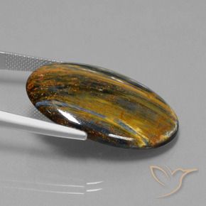 Pietersita Multicolor natural de 21.88 ct, Ovalada, Opaco