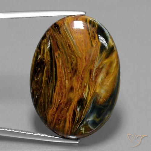 33.78ct Natural Multicolor Pietersita, Ovalada, Opaco