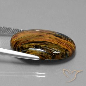 Pietersita Multicolor natural de 33.78 ct, Ovalada, Opaco