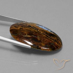 Pietersita Multicolor natural de 19.63 ct, Ovalada, Opaco