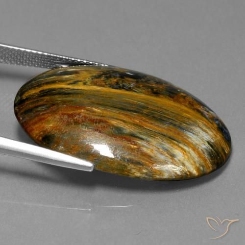 Pietersita Multicolor natural de 24.82 ct, Ovalada, Opaco