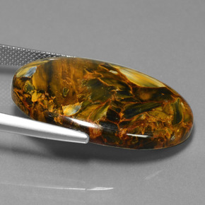 Pietersita multicolor natural de 25,72 ct, corte óvalo, opaco