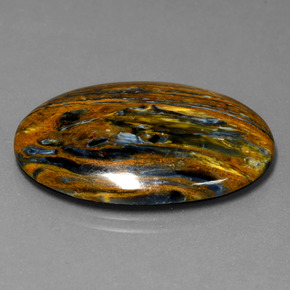 Pietersita multicolor natural de 26,71 ct, corte óvalo, opaco