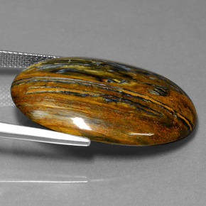 Pietersita multicolor natural de 26,71 ct, corte óvalo, opaco