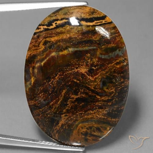 21.92ct Natural Multicolor Pietersita, Ovalada, Opaco
