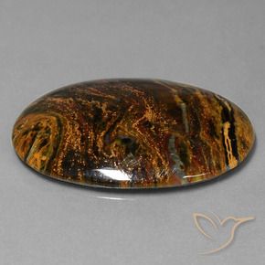 Pietersita Multicolor natural de 21.92 ct, Ovalada, Opaco