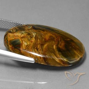 Pietersita Multicolor natural de 28.36 ct, Ovalada, Opaco