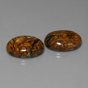 Gemas de pietersita multicolor natural de 26,37 ct, corte óvalo, opaco