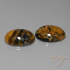Gemas de Pietersita Multicolor natural de 25.29 ct, Ovalada, Opaco
