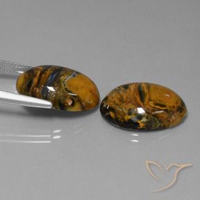 Gemas de Pietersita Multicolor natural de 25.29 ct, Ovalada, Opaco