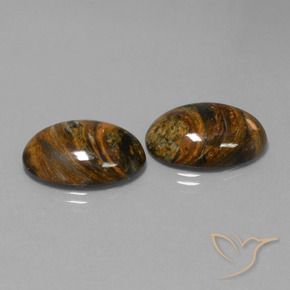 Gemas de Pietersita Multicolor natural de 23.62 ct, Ovalada, Opaco