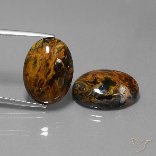28.36ctw Natural Multicolor Pietersita, Ovalada, Opaco