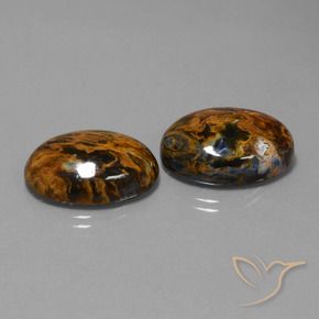 Gemas de Pietersita Multicolor natural de 28.36 ct, Ovalada, Opaco
