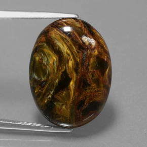 Pietersita multicolor natural de 12,81 ct, corte óvalo, opaco