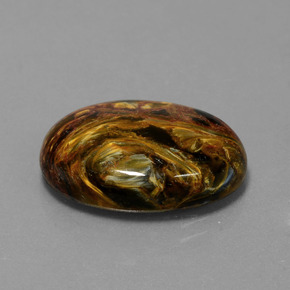 Pietersita multicolor natural de 12,81 ct, corte óvalo, opaco
