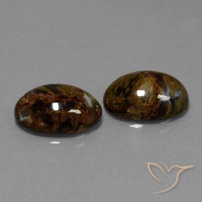 Gemas de Pietersita Multicolor natural de 10.01 ct, Ovalada, Opaco