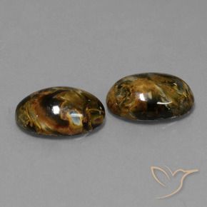 Gemas de Pietersita Multicolor natural de 9.17 ct, Ovalada, Opaco