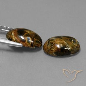 Gemas de Pietersita Multicolor natural de 9.17 ct, Ovalada, Opaco