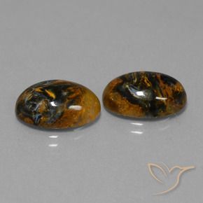 Gemas de Pietersita Multicolor natural de 9.39 ct, Ovalada, Opaco