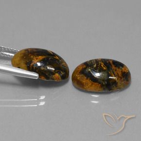 Gemas de Pietersita Multicolor natural de 9.39 ct, Ovalada, Opaco
