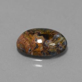 Pietersita multicolor natural de 4,11 ct, corte óvalo, opaco