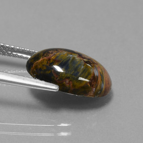 Pietersita multicolor natural de 4,11 ct, corte óvalo, opaco