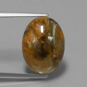 Pietersita Multicolor natural de 6.69 ct, Corte Óvalo, Opaco