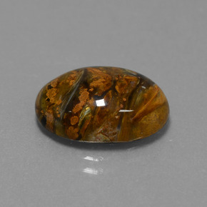 Pietersita multicolor natural de 7,60 ct, corte óvalo, opaco
