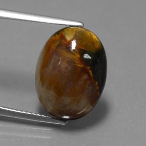 Pietersita Multicolor natural de 7.21 ct, Corte Óvalo, Opaco