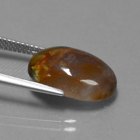 Pietersita Multicolor natural de 7.21 ct, Corte Óvalo, Opaco