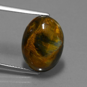 Pietersita Multicolor natural de 7.40 ct, Corte Óvalo, Opaco