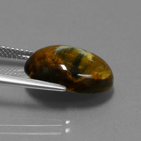 Pietersita Multicolor natural de 7.40 ct, Corte Óvalo, Opaco