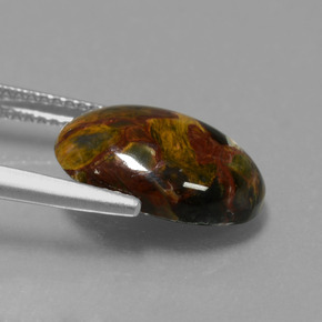 Pietersita multicolor natural de 4,21 ct, corte óvalo, opaco