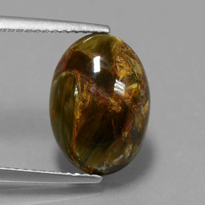 Pietersita multicolor natural de 4,48 ct, corte óvalo, opaco