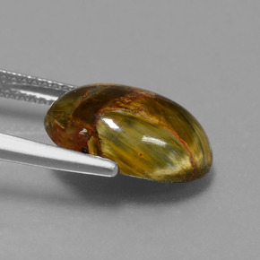 Pietersita multicolor natural de 4,48 ct, corte óvalo, opaco