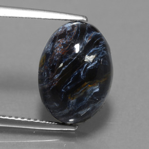 Pietersita multicolor natural de 6,21 ct, corte óvalo, opaco