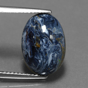 Pietersita multicolor natural de 4,33 ct, corte óvalo, opaco
