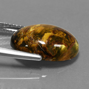 Pietersita Multicolor natural de 7.62 ct, Corte Óvalo, Opaco