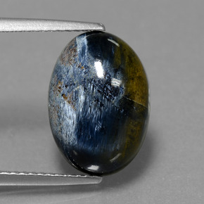 Pietersita multicolor natural de 5,27 ct, corte óvalo, opaco
