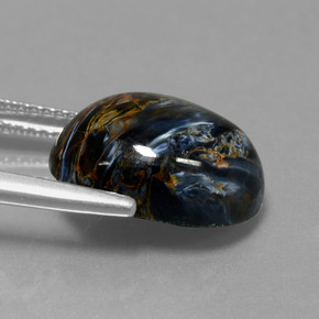 Pietersita multicolor natural de 6,33 ct, corte óvalo, opaco